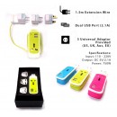 3 in 1-Dual USB - Multi Charge Universal Travel Adaptor